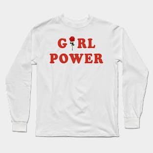 Girl Power Grovey Text With Sunflower Long Sleeve T-Shirt